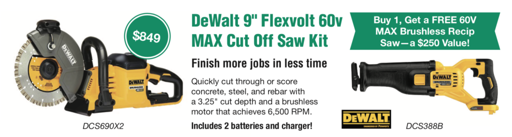 DeWalt 9 Flexvolt 60v MAX Cut off Saw Kit