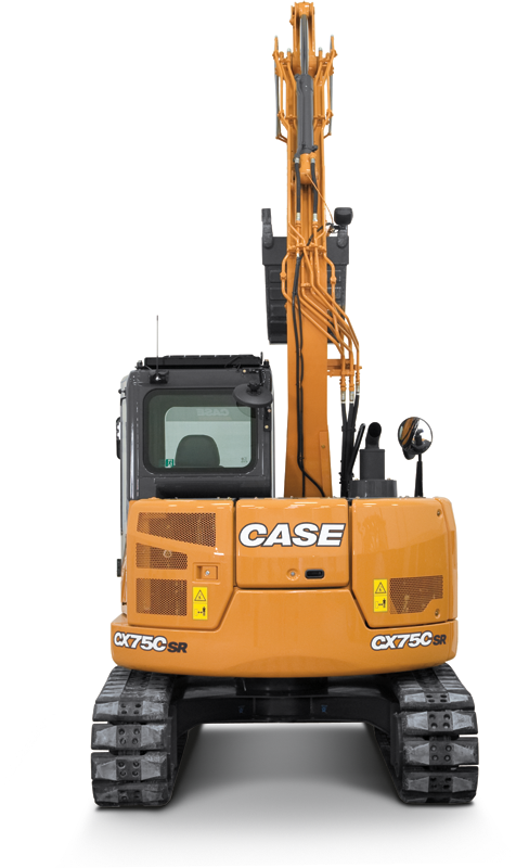 Pictured is a CASE SK75C SR CASE midi excavator one of many in our inventory of CASE Excavators.