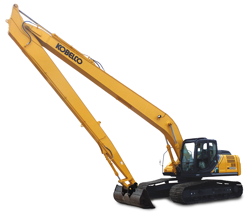 Pictured is a Kobelco SK260LC Long Reach Excavators one of many in our inventory of Kobelco Excavators.